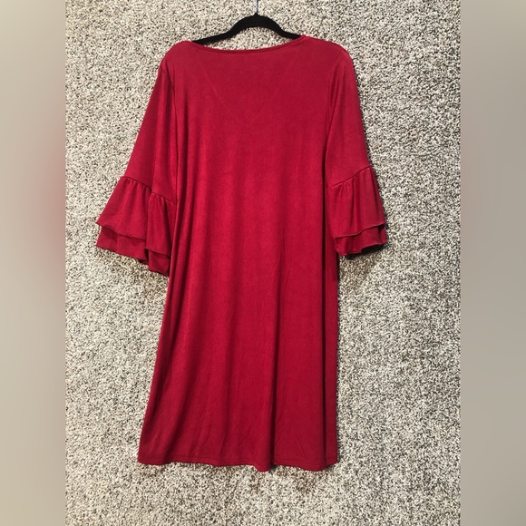 NWT V-Neck Bell Sleeve Shift Dress Size Large - Picture 4 of 6